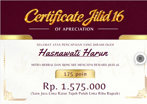 Reward Jilid 16 — 175 poin, Rp1.575.000